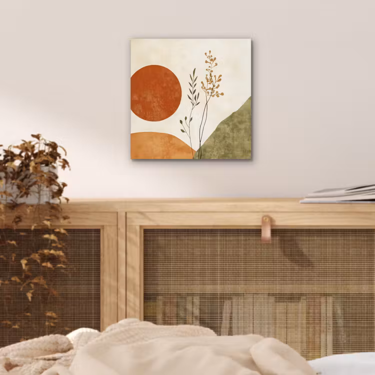 Aluminium schilderij - Zon - Abstract - Takken - Oranje — 4