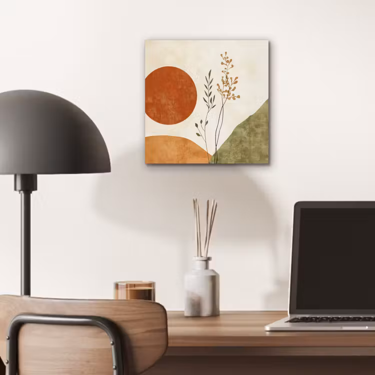 Aluminium schilderij - Zon - Abstract - Takken - Oranje — 6