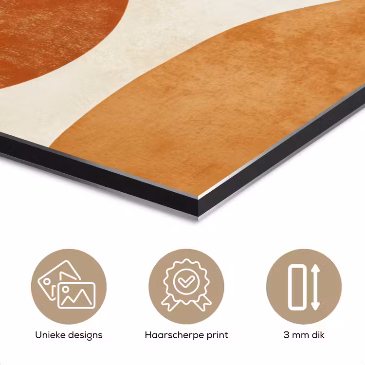 Aluminium schilderij - Zon - Abstract - Takken - Oranje — 7