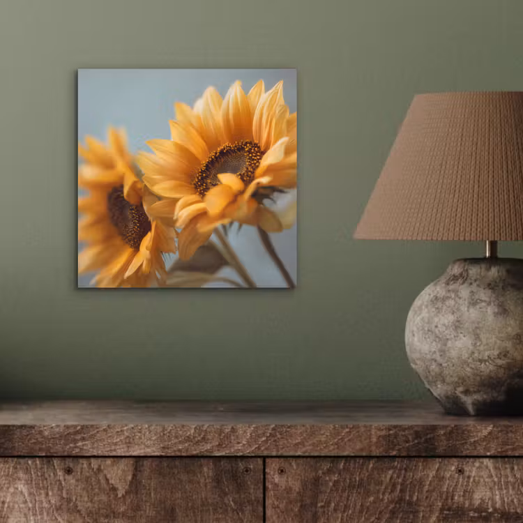 Aluminium schilderij - Zonnebloemen - Geel - Wazig — 3