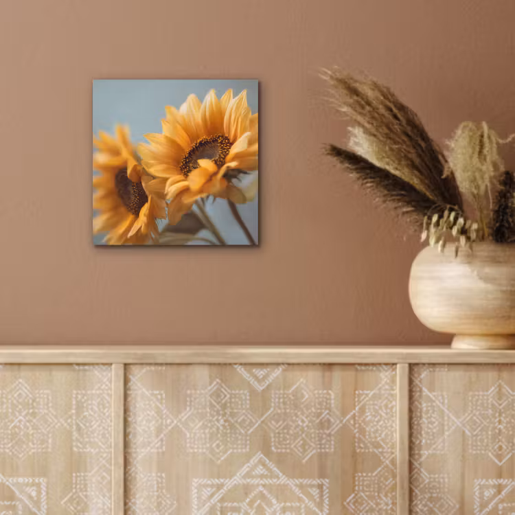 Aluminium schilderij - Zonnebloemen - Geel - Wazig — 5