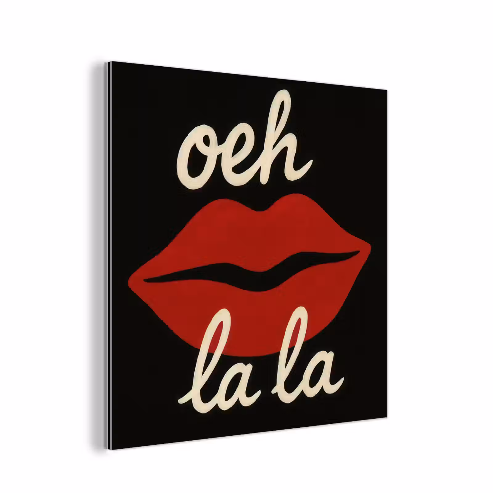 Aluminium schilderij - Lip - Rood - Quote — 1