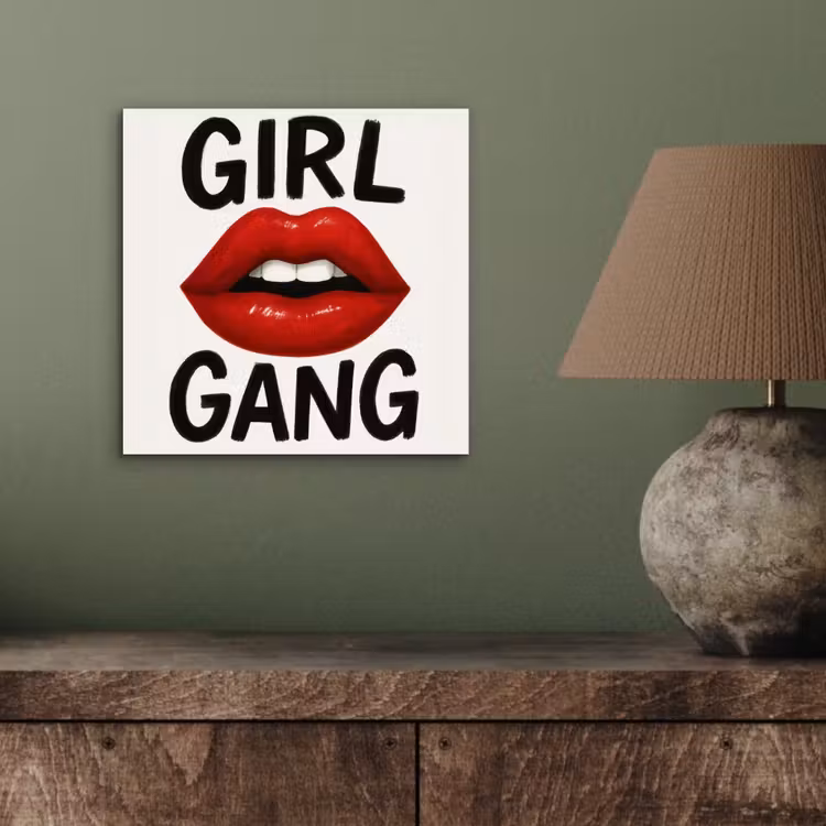 Aluminium schilderij - Lip - Girl - Rood - Letters — 3