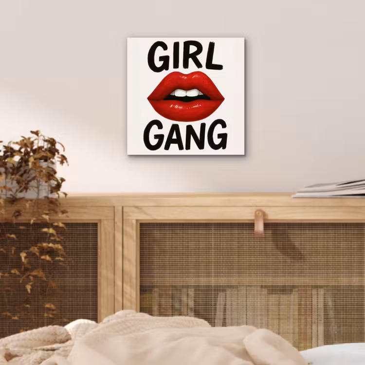 Aluminium schilderij - Lip - Girl - Rood - Letters — 4