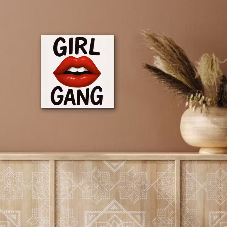Aluminium schilderij - Lip - Girl - Rood - Letters — 5