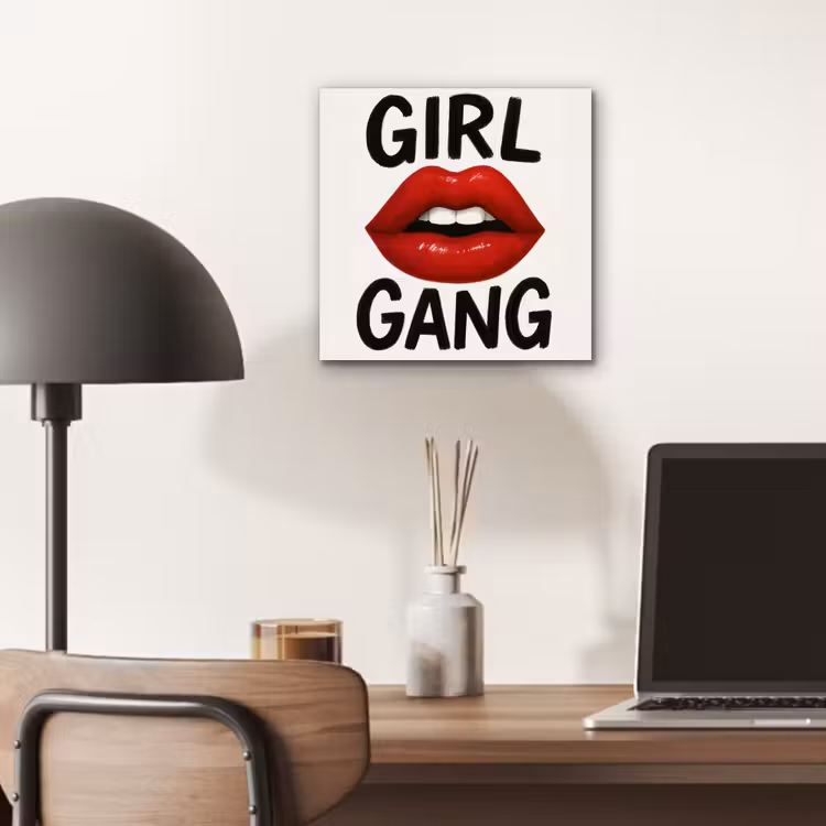 Aluminium schilderij - Lip - Girl - Rood - Letters — 6