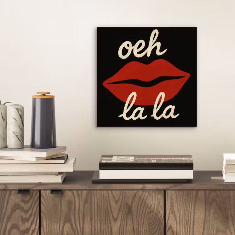 Aluminium schilderij - Lip - Rood - Quote — 2