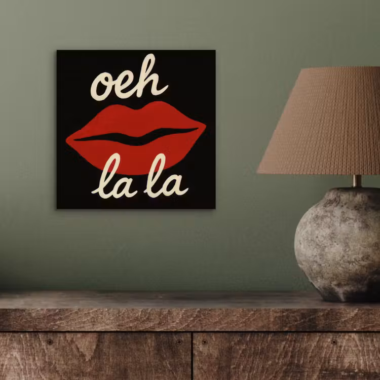 Aluminium schilderij - Lip - Rood - Quote — 3