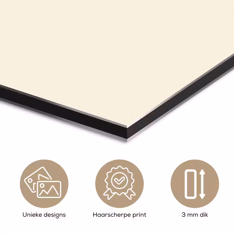 Aluminium schilderij - Minimalistisch - Schepijs - Hoorntje - Beige — 7