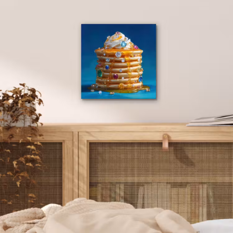 Aluminium schilderij - Pannenkoeken - Steentjes - Glitter - Slagroom — 4