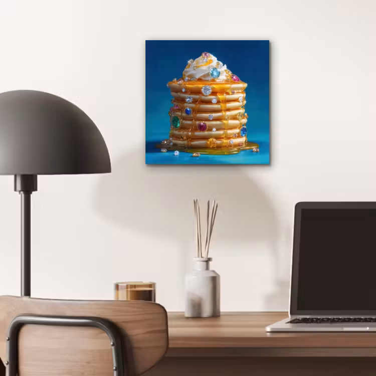 Aluminium schilderij - Pannenkoeken - Steentjes - Glitter - Slagroom — 6