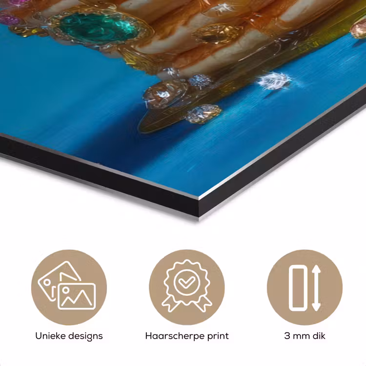 Aluminium schilderij - Pannenkoeken - Steentjes - Glitter - Slagroom — 7