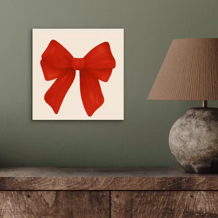 Aluminium schilderij - Strik - Symmetrisch - Rood - Lint — 3