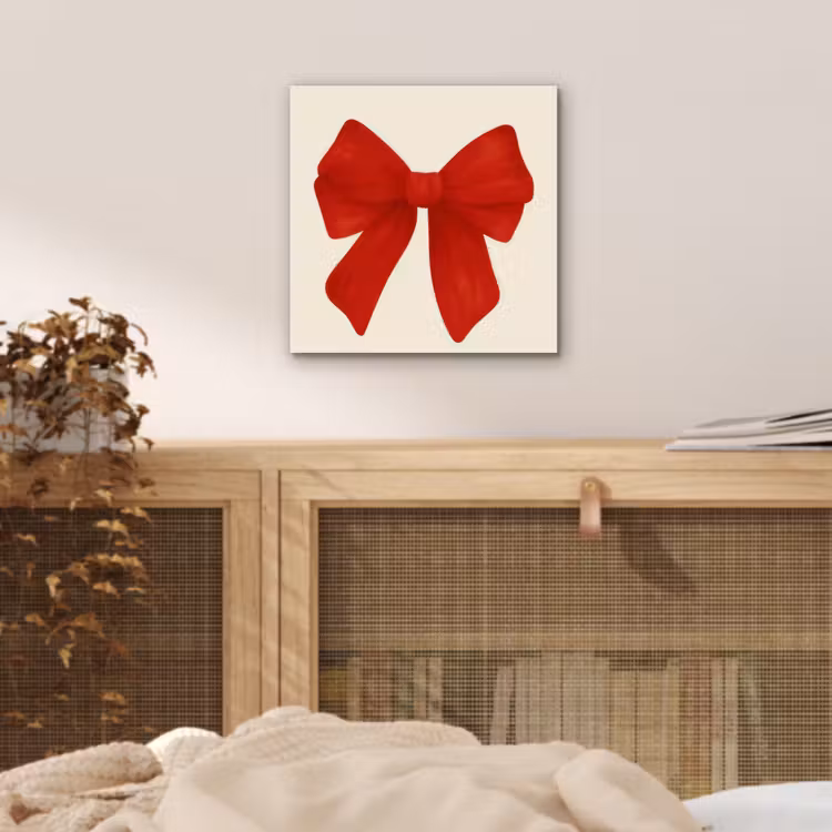 Aluminium schilderij - Strik - Symmetrisch - Rood - Lint — 4
