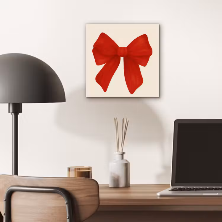 Aluminium schilderij - Strik - Symmetrisch - Rood - Lint — 6