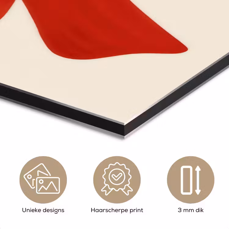 Aluminium schilderij - Strik - Symmetrisch - Rood - Lint — 7