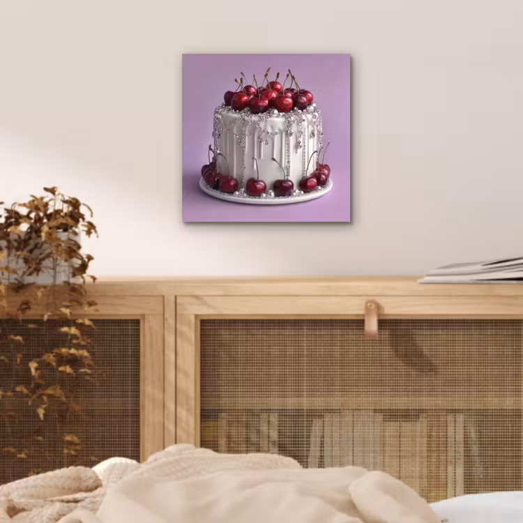 Aluminium schilderij - Taart - Kersen - Juwelen - Rood — 4