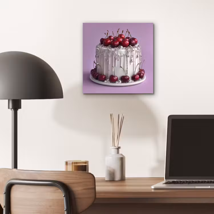 Aluminium schilderij - Taart - Kersen - Juwelen - Rood — 6