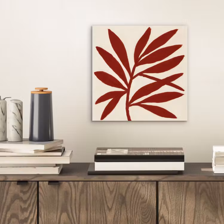 Aluminium schilderij - Tak - Bladeren - Rood — 2