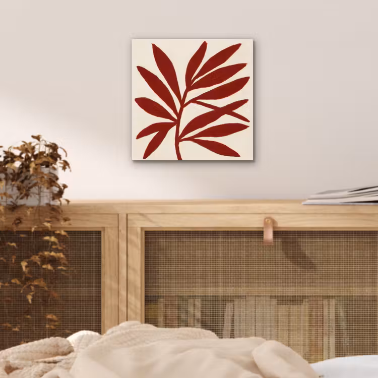 Aluminium schilderij - Tak - Bladeren - Rood — 4