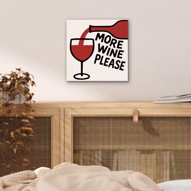 Aluminium schilderij - Wijnfles - Quote - Rood - Glas — 4
