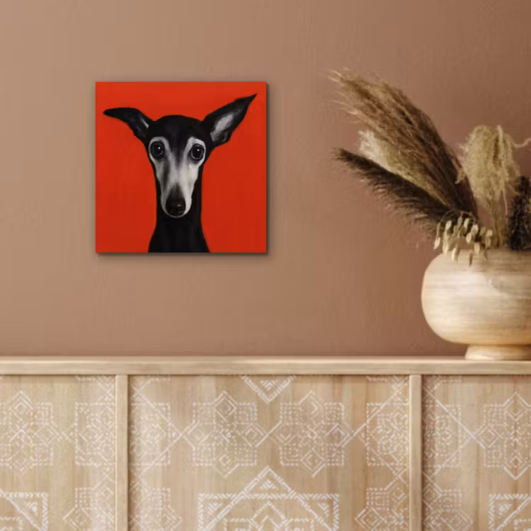 Aluminium schilderij - Windhond - Minimalistisch - Rood — 5