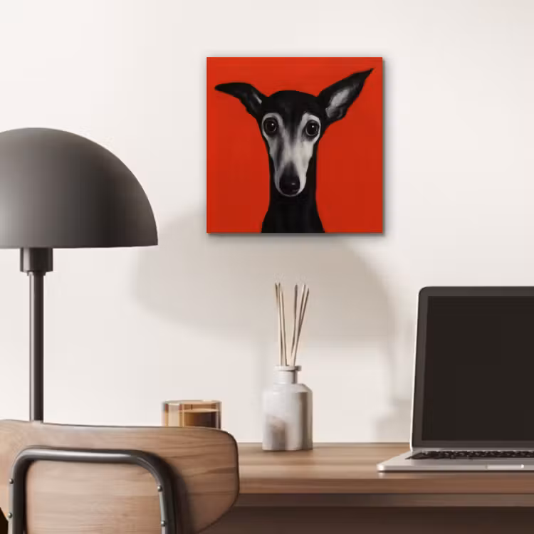 Aluminium schilderij - Windhond - Minimalistisch - Rood — 6