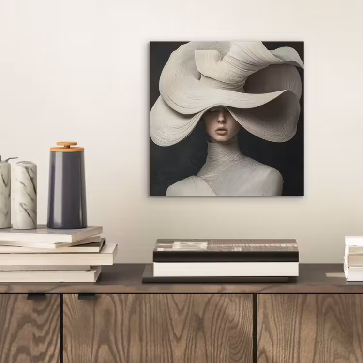 Aluminium schilderij - Modern - Vrouw - Hoed — 2