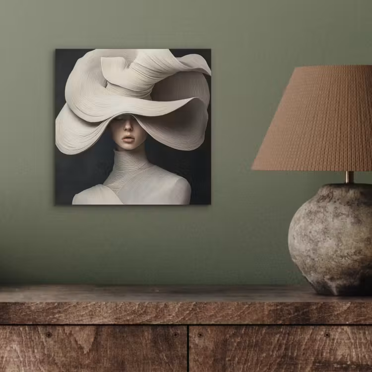 Aluminium schilderij - Modern - Vrouw - Hoed — 3