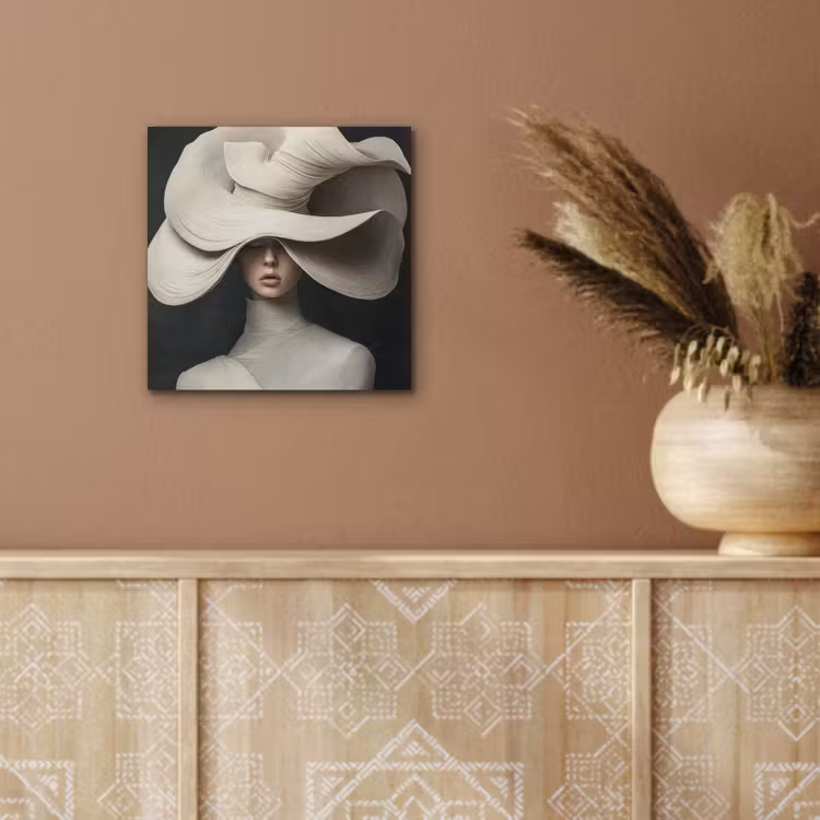 Aluminium schilderij - Modern - Vrouw - Hoed — 5