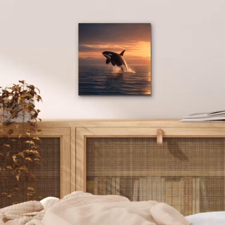 Aluminium schilderij - Orka - Zee - Zonsondergang — 4
