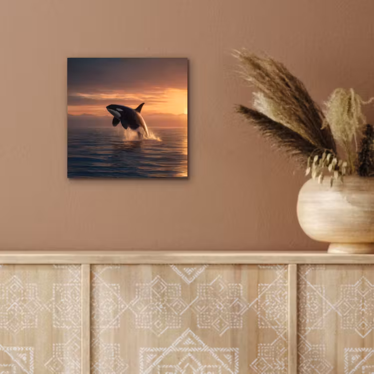 Aluminium schilderij - Orka - Zee - Zonsondergang — 5