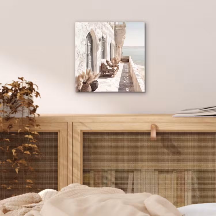 Aluminium schilderij - Terras - Stoelen - Strand - Beige — 4