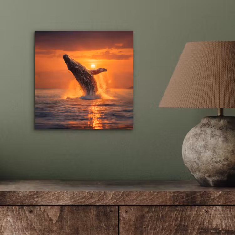 Aluminium schilderij - Walvis - Zon - Zee — 3