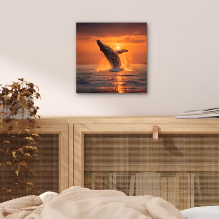 Aluminium schilderij - Walvis - Zon - Zee — 4