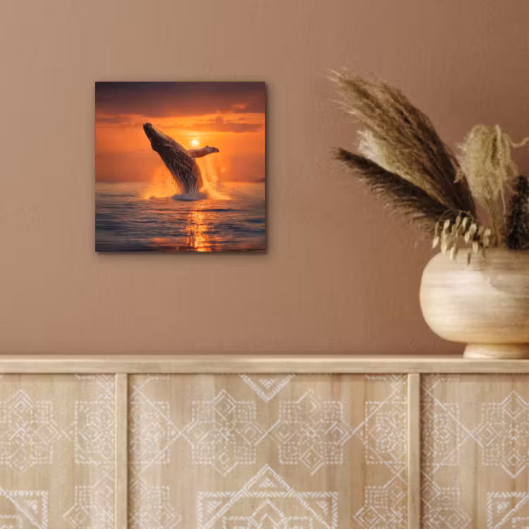 Aluminium schilderij - Walvis - Zon - Zee — 5
