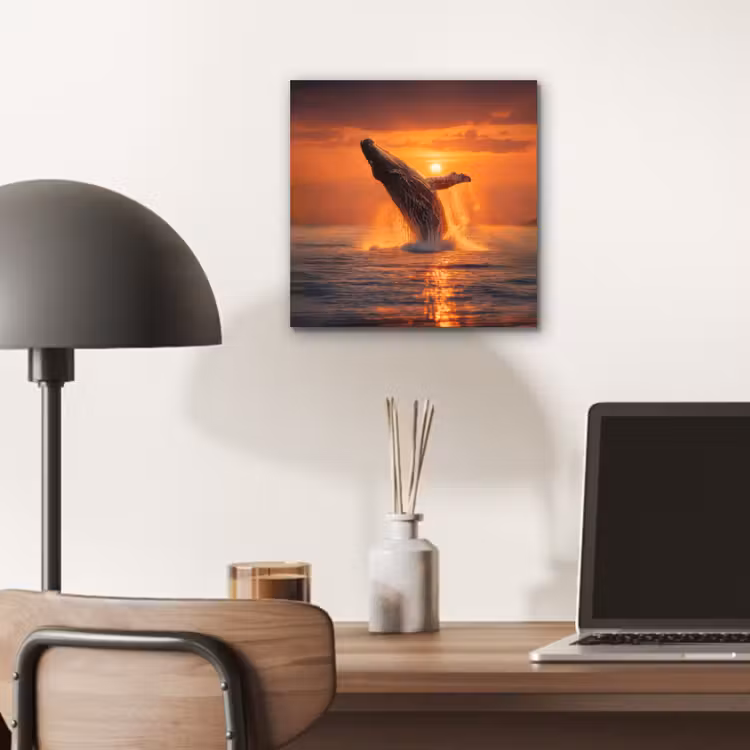 Aluminium schilderij - Walvis - Zon - Zee — 6