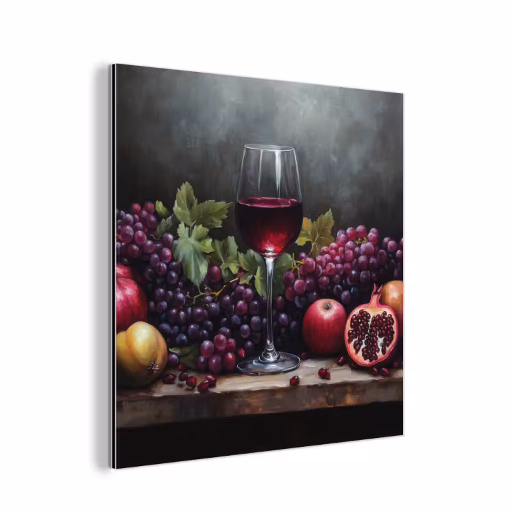 Aluminium schilderij - Wijn - Fruit - Stilleven — 1