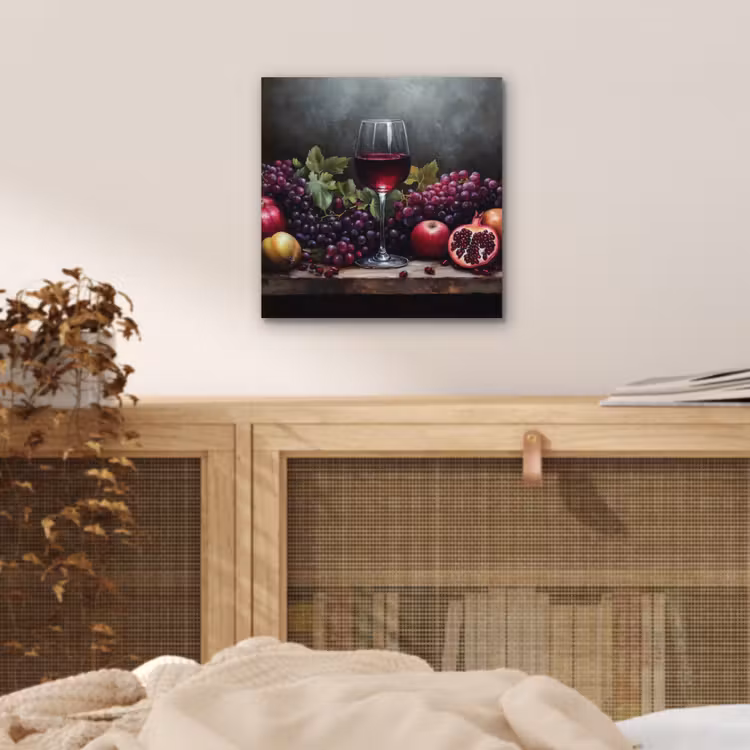 Aluminium schilderij - Wijn - Fruit - Stilleven — 4