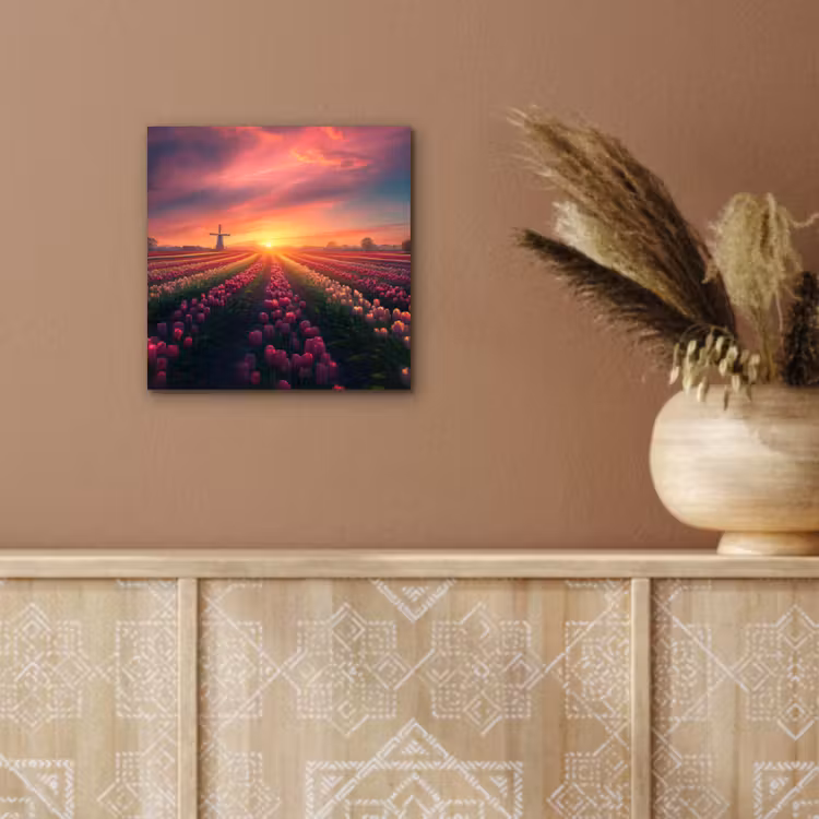 Aluminium schilderij - Windmolen - Zonsondergang - Landschap — 5