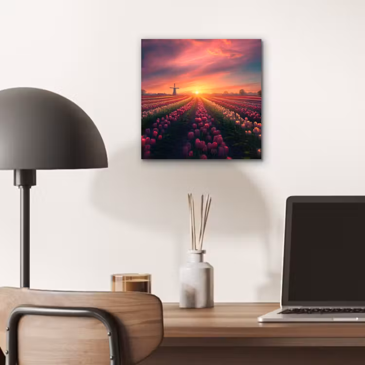 Aluminium schilderij - Windmolen - Zonsondergang - Landschap — 6