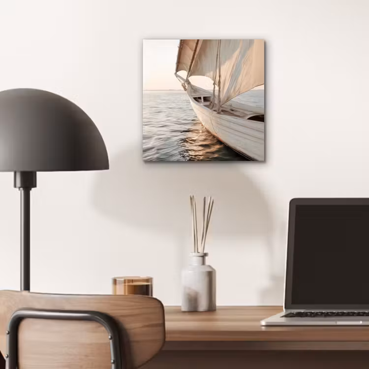 Aluminium schilderij - Zeilboot - Zee - Beige - Zon — 6