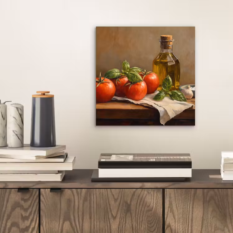 Aluminium schilderij - Tomaten - Olijfolie - Stilleven — 2