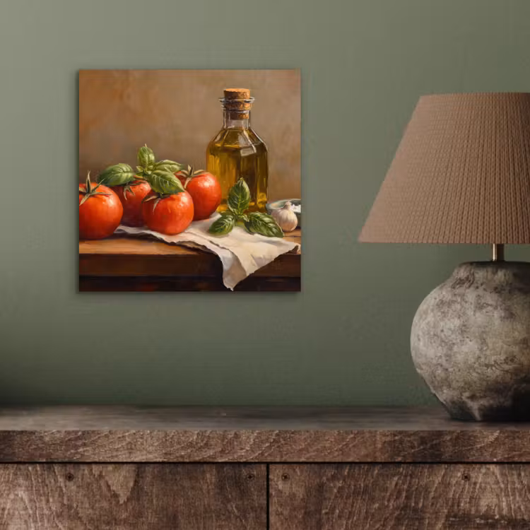 Aluminium schilderij - Tomaten - Olijfolie - Stilleven — 3