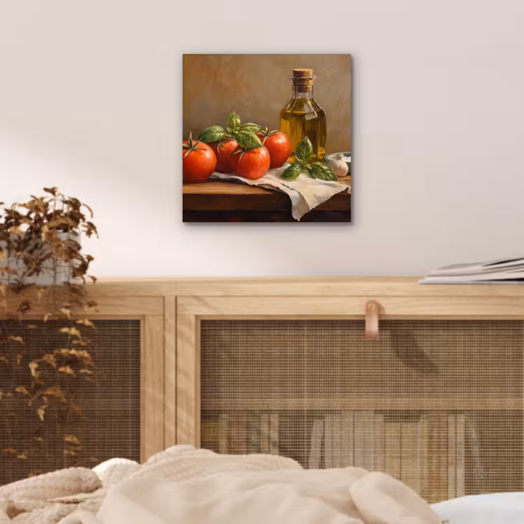 Aluminium schilderij - Tomaten - Olijfolie - Stilleven — 4