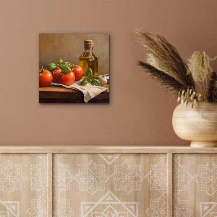 Aluminium schilderij - Tomaten - Olijfolie - Stilleven — 5