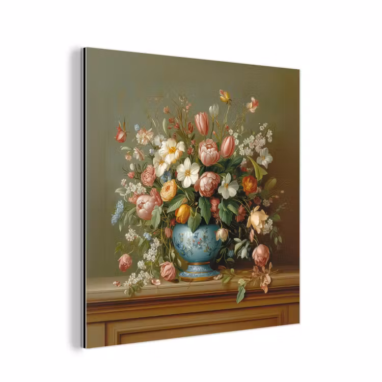 Aluminium schilderij - Vaas - Pastel - Kleuren - Bloemen — 1