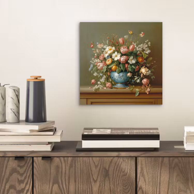 Aluminium schilderij - Vaas - Pastel - Kleuren - Bloemen — 2