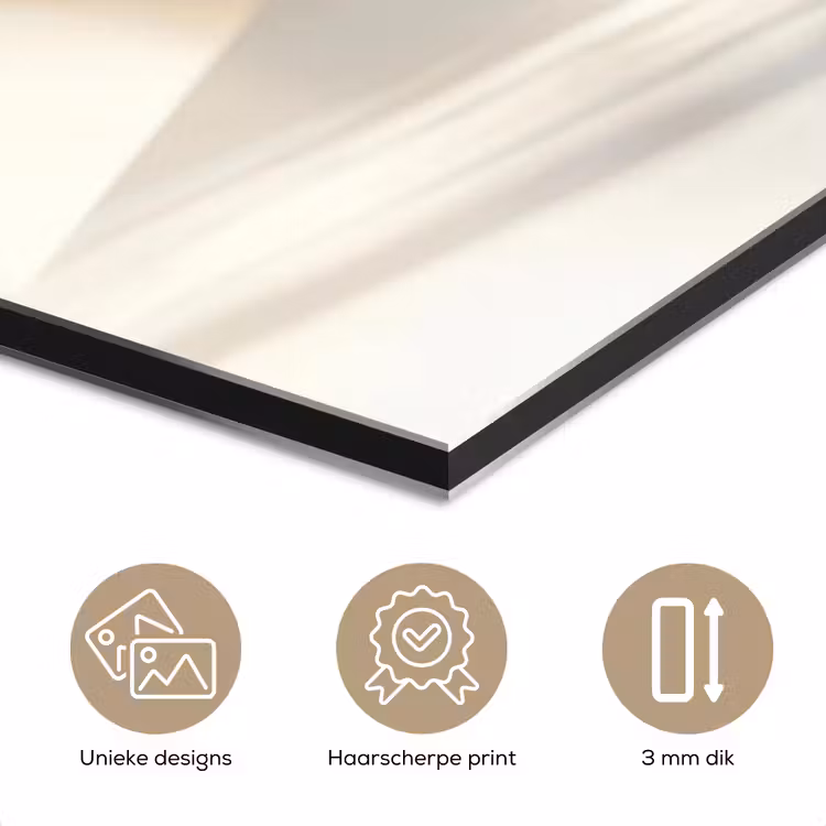Aluminium schilderij - Mok - Latte - Minimalistisch - Schaduw — 7