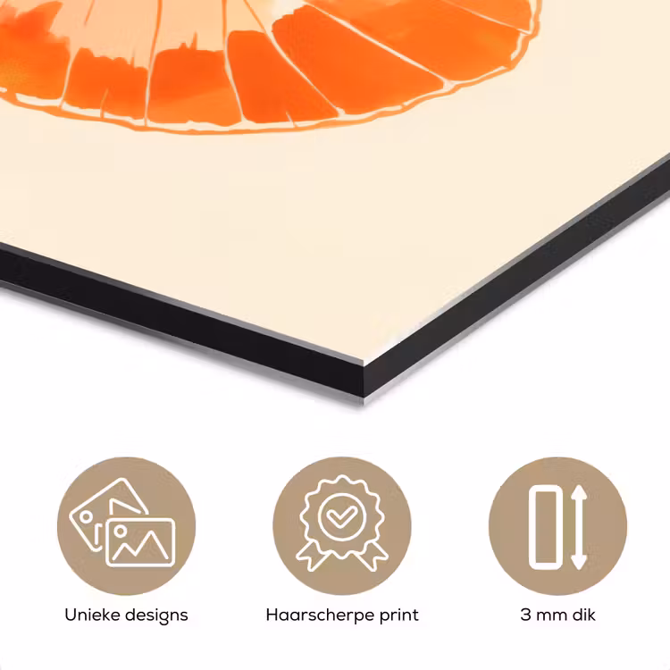 Aluminium schilderij - Oranje - Vlinder - Minimalistisch — 7
